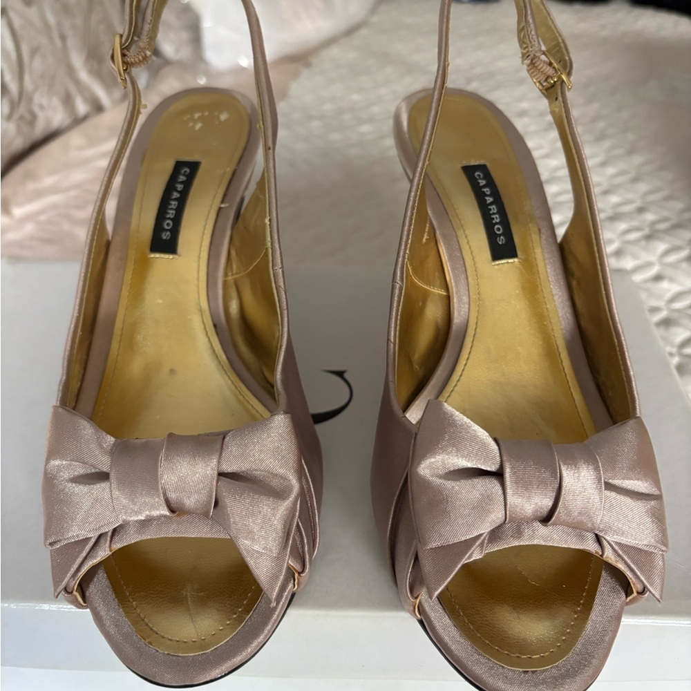 Caparros Women's Satin Bow Slingback Heels